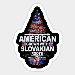 Christmas Tree  American Grown With Slovakian Roots - Gift for Slovakian From Slovakia Sticker